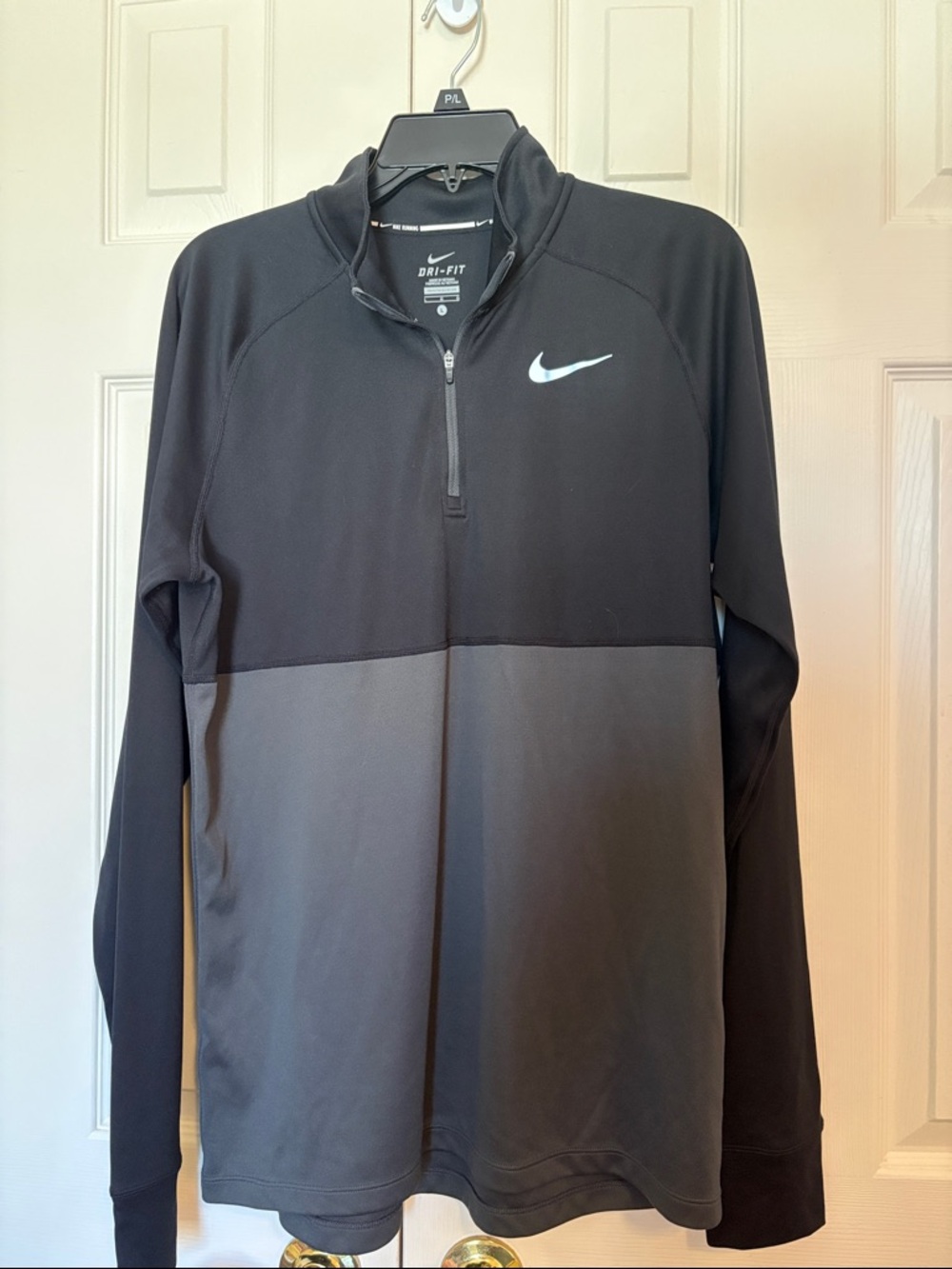 Nike Men’s Black and Gray Dri-FIT Quarter-Zip Performance Jacket